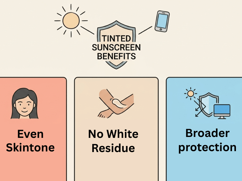 Benefits of  Tinted Sunscreen