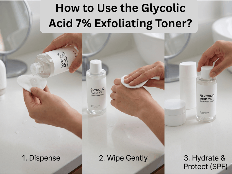 How to Use the Glycolic Acid 7% Exfoliating Toner?